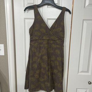 PATAGONIA Margot Organic Cotton Stretch Floral V-neck Casual Active Dress Size L